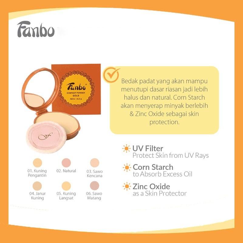 Fanbo Compact Powder Gold | Bedak Padat