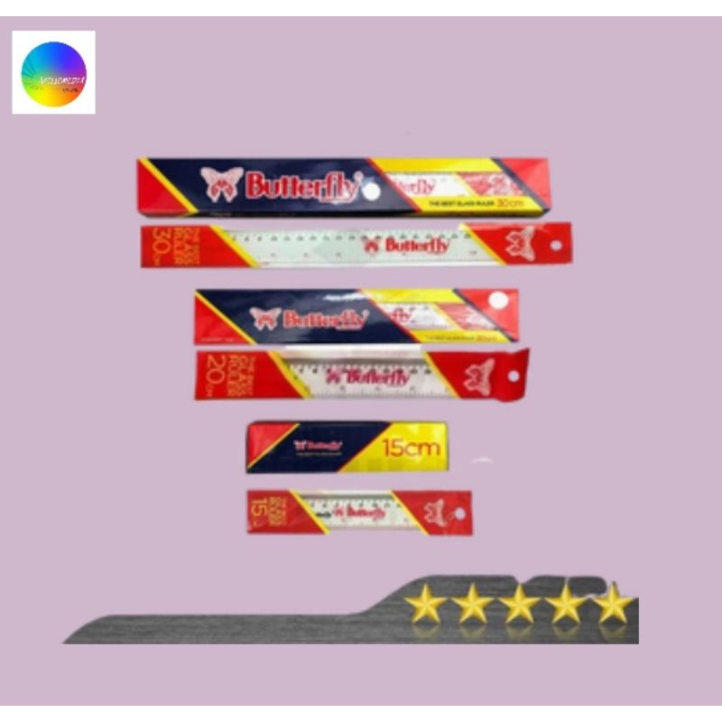 

Penggaris Plastik Buterfly 15 20 30 cm / Mika Glass Ruller ButterFly(ORIGINAL PRODUK)