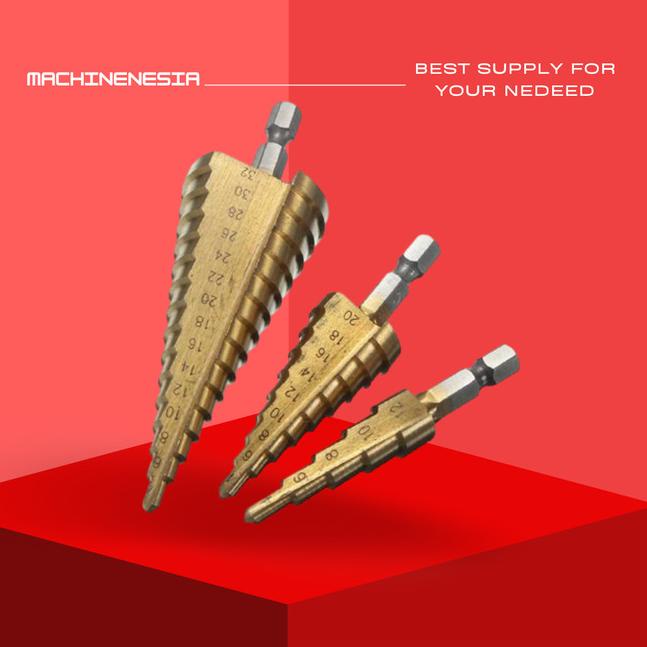 MATA BOR SET PAGODA SPIRAL BAHAN TITANIUM PELUBANG BESI KAYU ALUMUNIUM