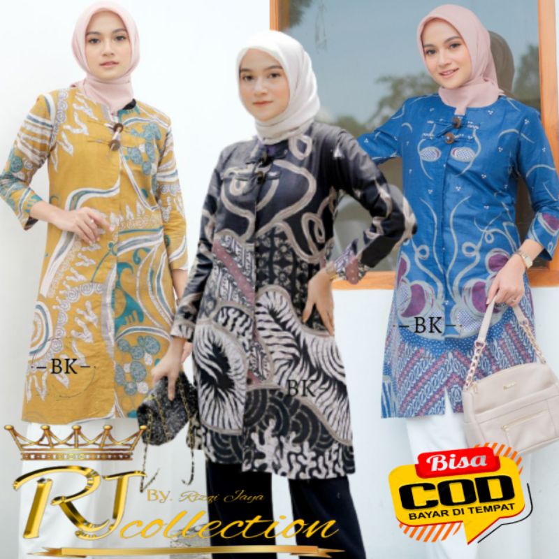 Tunik Batik Shoft Terbaru Baju Batik Wanita Model Tunik Kancing Tunik Batik Wanita Shoft