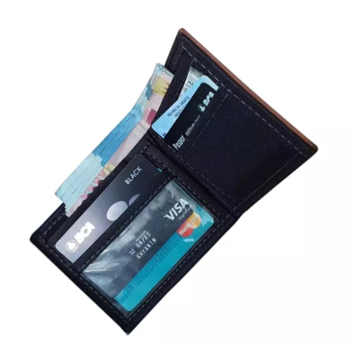 dompet pria kulit sintetis dompet lipat pria termurah + free box dompet