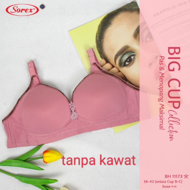 Sorex Bra 11173 tanpa kawat, busa 36-42 Big cup