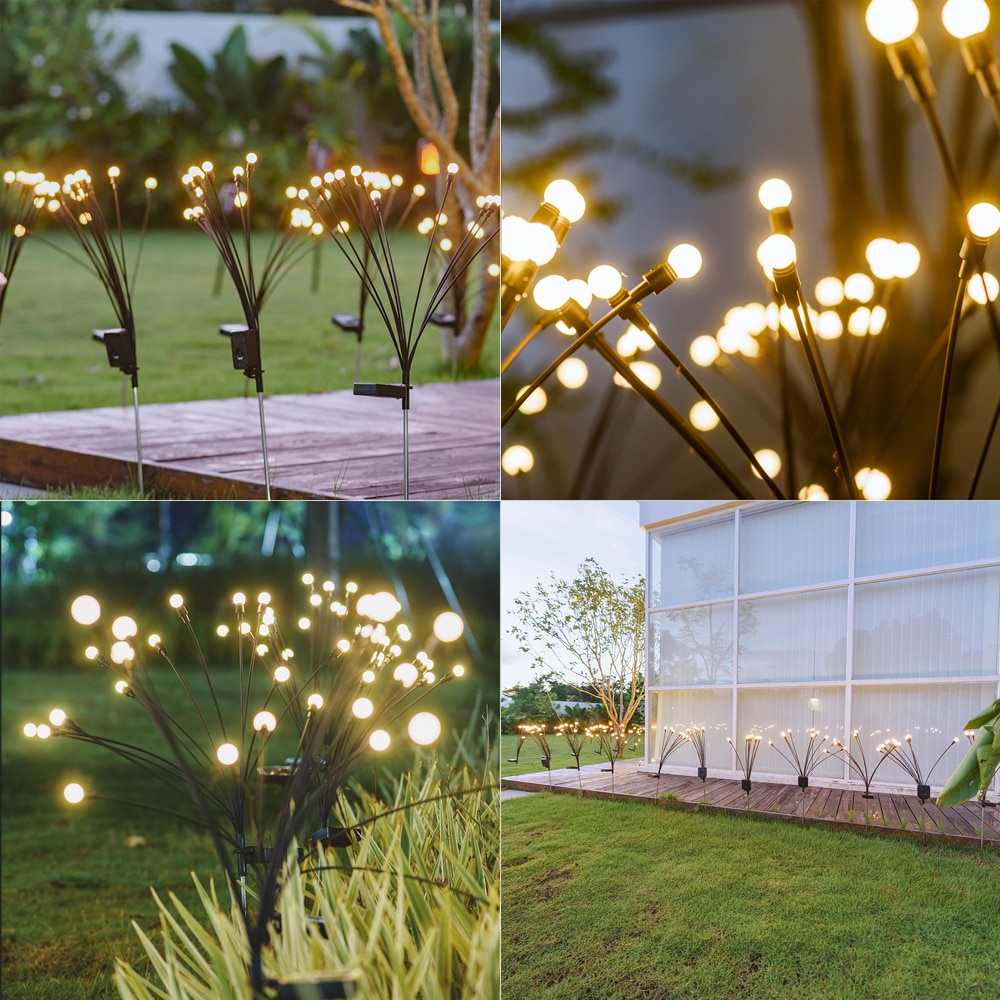 Lampu tenaga surya/Lampu Tumblr surya Outdoor Lampu Natal Hias Dekorasi Taman Lampu Lanskap Kembang Api Firefly Lawn Lampu Rumah Negara Teras Balkon Dekorasi Lampu