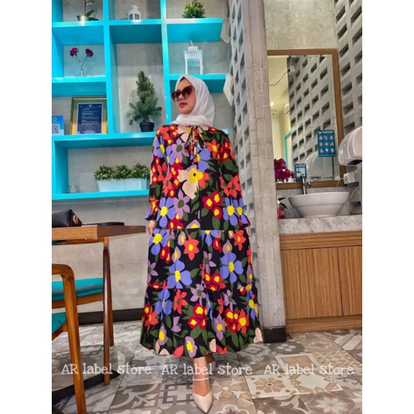 Midi Dress fadiyah Matt rayon uniqlo