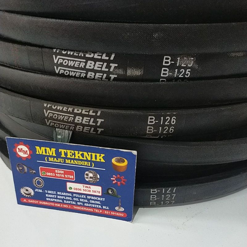 Vanbelt B125 B126 B127 Bando Mbi Mitsuboshi VPower Tali Ban Kipas Van Fan Belt B 125 126 127 V- V Pan Panbelt Fanbelt B-125 B-126 B-127