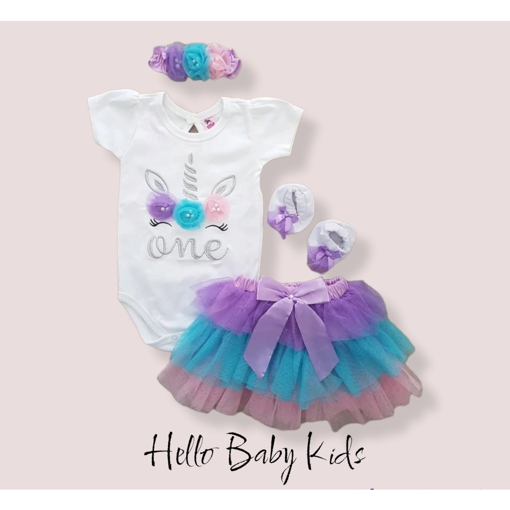 Jumper Set Bayi Lucu Rok FREE Bandana Bayi + Sarung Kaki UNICORN