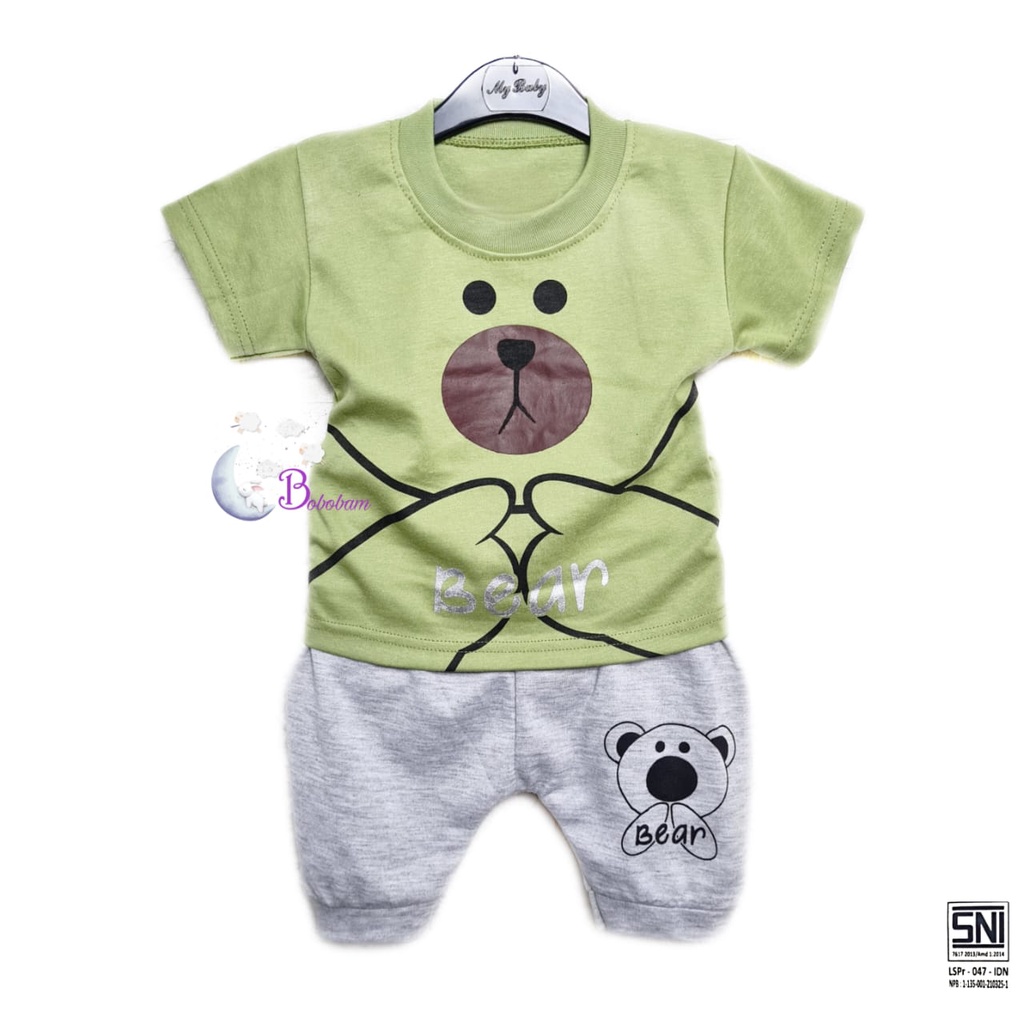 BOBOBAM BAJU BAYI LAKI LAKI  SETELAN ANAK COWO LUCU STELAN COWOK  6 12 BULAN  KEREN TRENDY KEKINIAN  BEAR