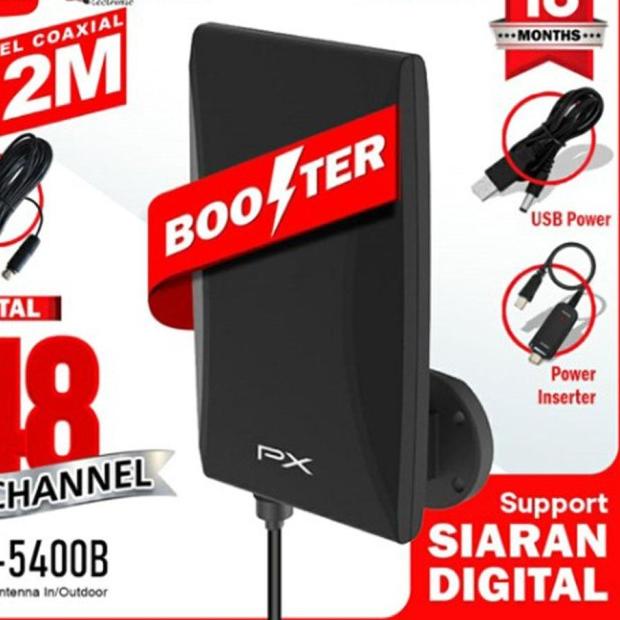 ANTENA TV DIGITAL DAN ANALOG PX DA-5400B BOOSTER INDOOR OUTDOOR
