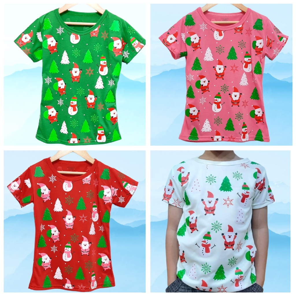 Kaos natal Merry Christmas anak perempuan atau laki laki bisa pake baju oblong anak rohani