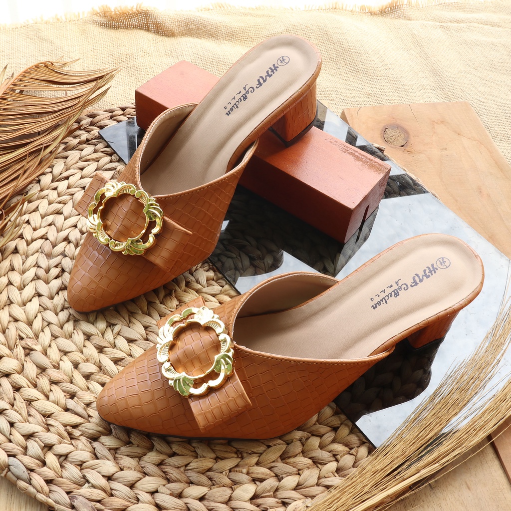 HMF Wolly Heels Mule Wanita RD10