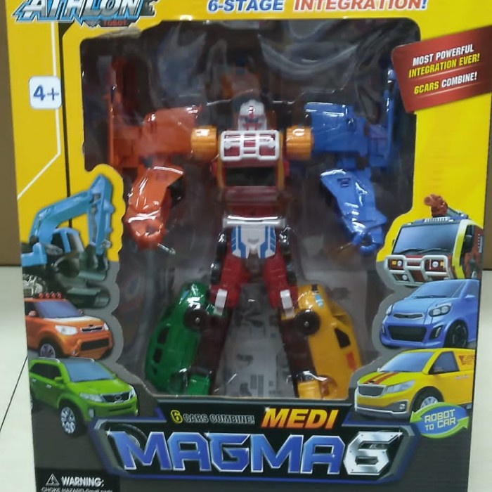 Mainan Anak Tobot Magma 6 ( 6 mobil jadi satu ) 6 in 1