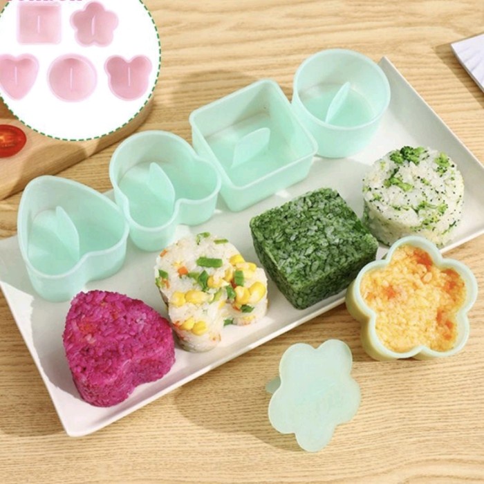 WARNA BARU Cetakan Nasi Onigiri Sushi Bento DIY Bentuk Kartun Lucu