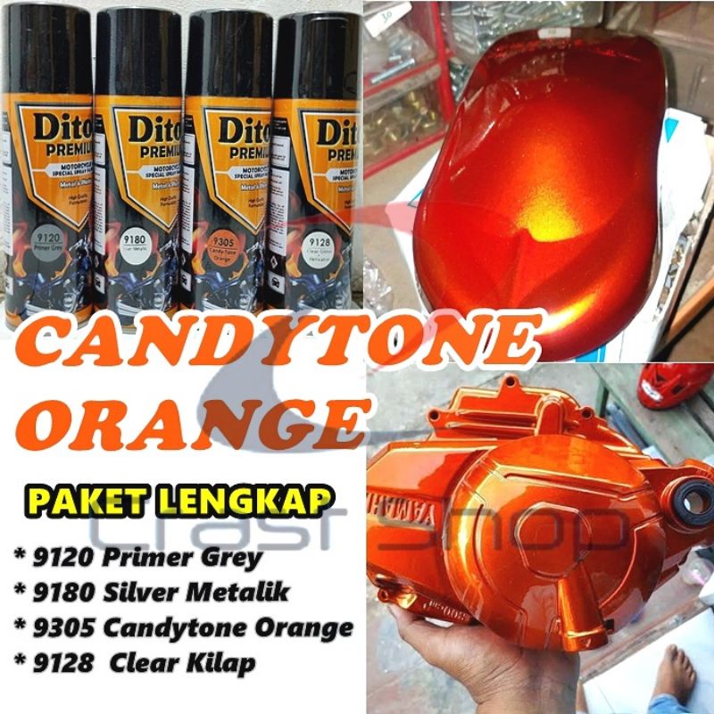 Jual Paket Lengkap Cat Pilox Diton Premium Candy Tone Orange Warna Oren Transparan Cc