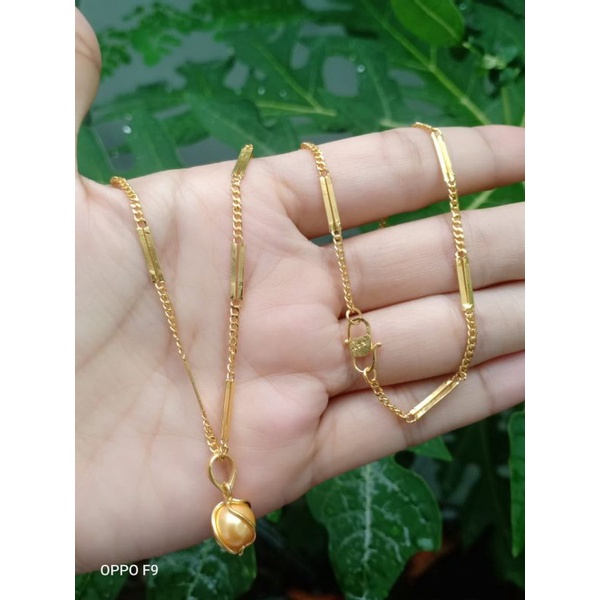 kalung perak 925 lapis emas 22karat