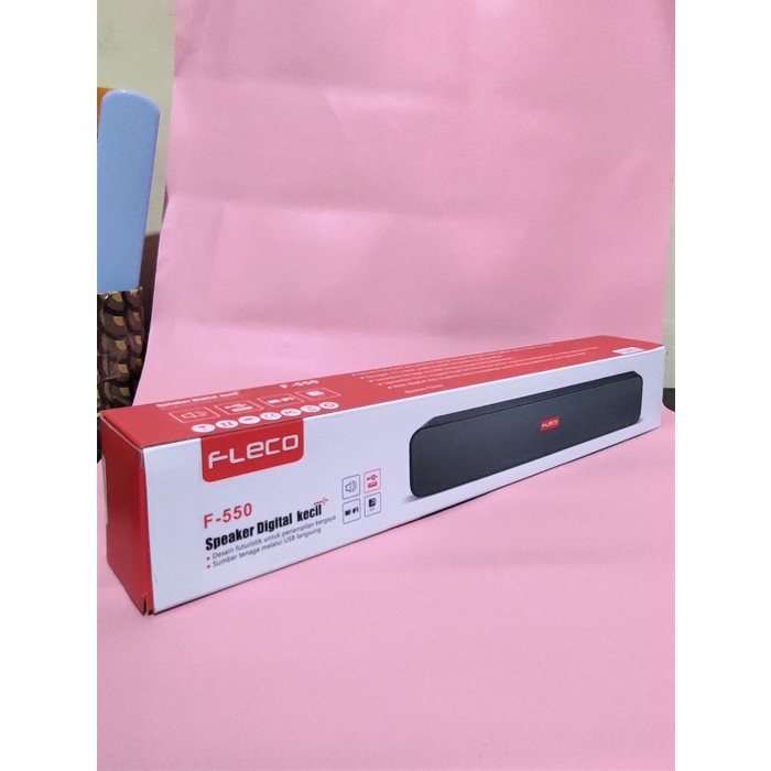 Speaker Digital Portable Fleco F-550 Soundbar Panjang Hitam Elegan