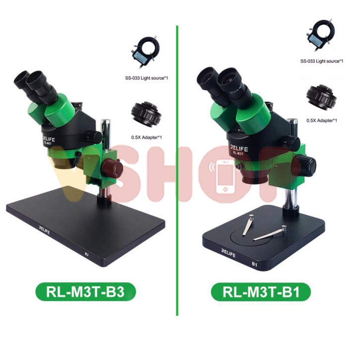 Microscope Mikroskop Trinocular Relife Rl-M3T + Led Lamp