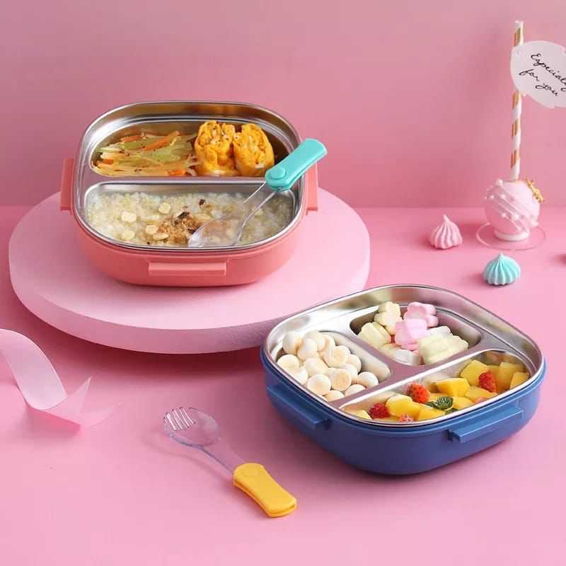 TEDEMEI Set Kotak makan anak Stainless 304 kids Lunch Box Set 3 SEKAT VENUS ACC