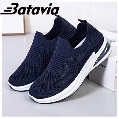 Batavia MURAH sepatu kanvas wanita rajut sepatu wanita   hitam Sepatu Wanita Sport Women Sneakers A115