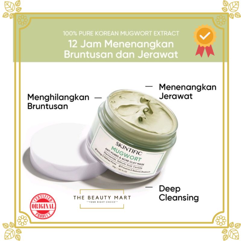 SKINTIFIC - Mugwort Anti Pores &amp; Acne Clay Mask Pore Clarifying Wask Off Pack