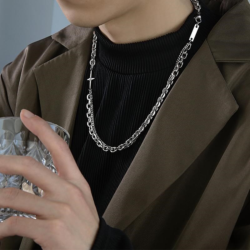 Kalung Liontin Bahan Titanium Steel Gaya Hip Hop Korea Untuk Pria