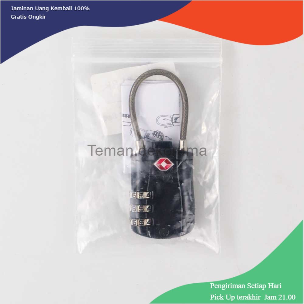 TD-PR2 TRAVELSKY Gembok Koper TSA Padlock Kode Angka 3 Digit - TSA007