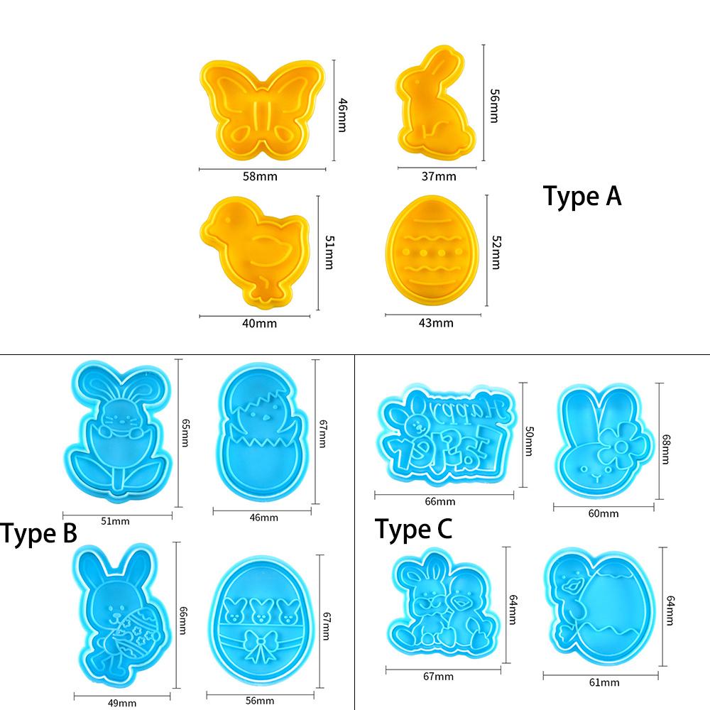 Solighter Easter Egg Butterfly Plunger Cetakan Kue Dekorasi Paskah Cetakan Biskuit Kelinci