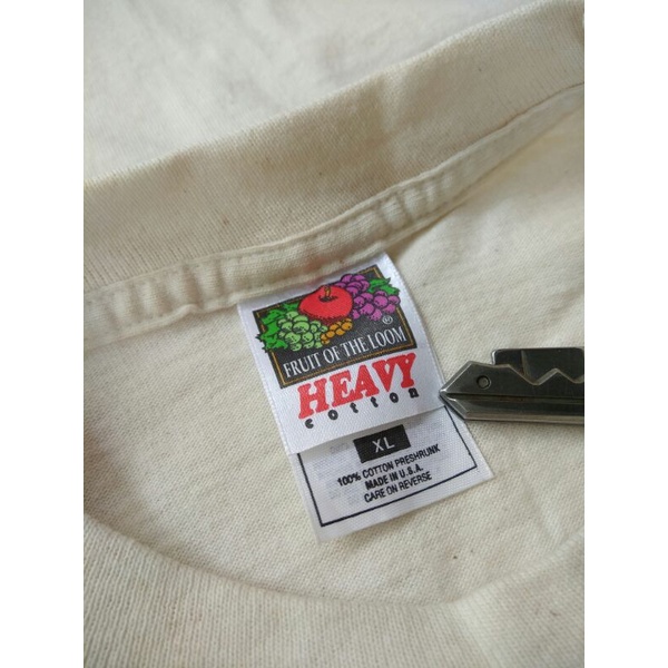 Vintage 90s Fruit Of The Loom Organic Cotton Single Stitch Tshirt