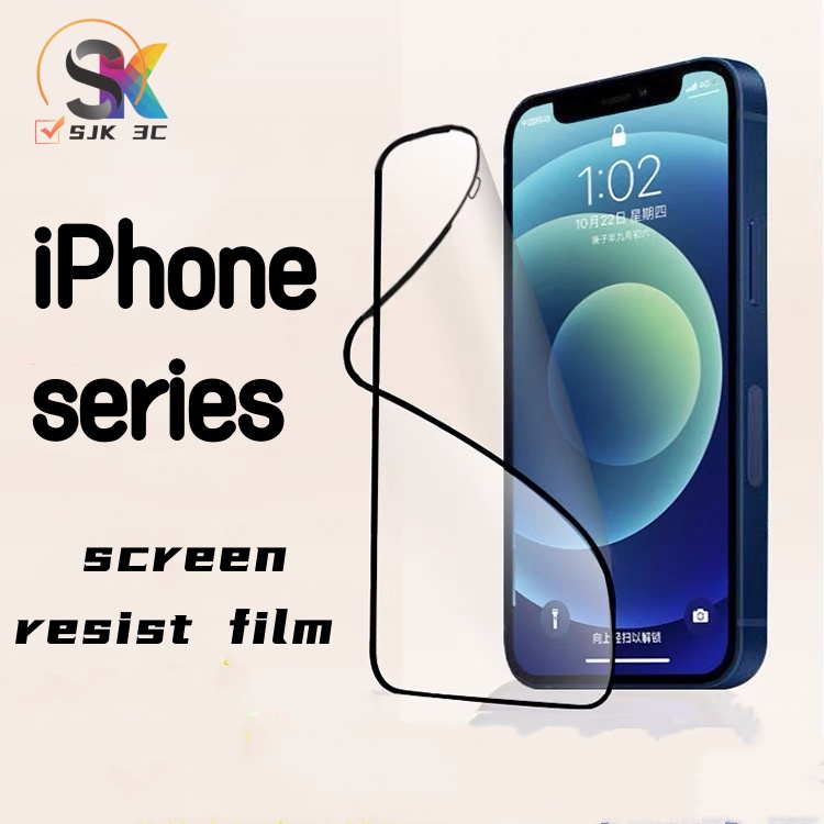 Tempered Glass Pelindung Layar Anti Keringat Untuk iPhone 14 13 12 11 series 6 7 8 Plus XR X XS MAX