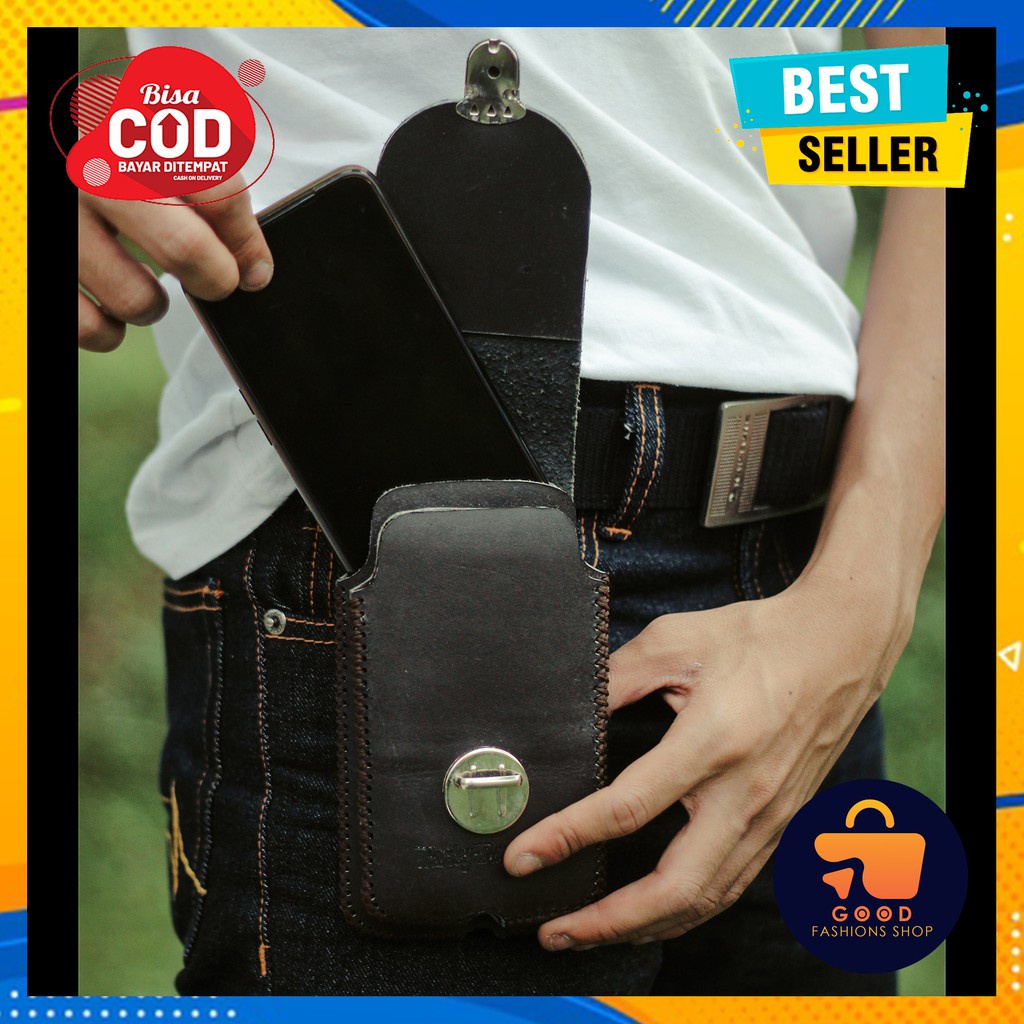 Handmader CO Tas Selempang Pria Kecil Dompet HP Warna Coklat Dan Hitam