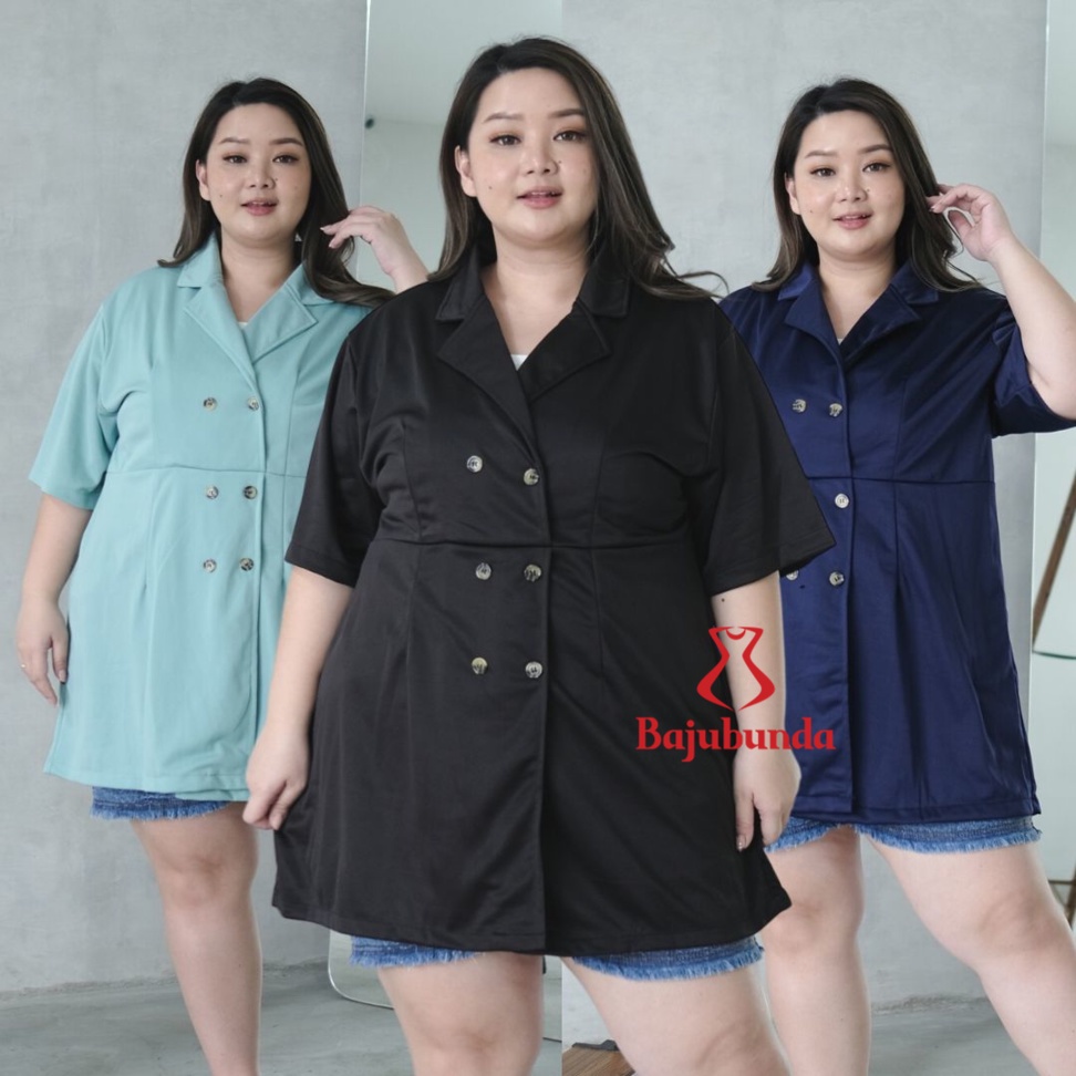 LD 120 130 Kemeja Oversize Wanita Blouse Jumbo Baju Big Size Bajubunda ROBERTHA