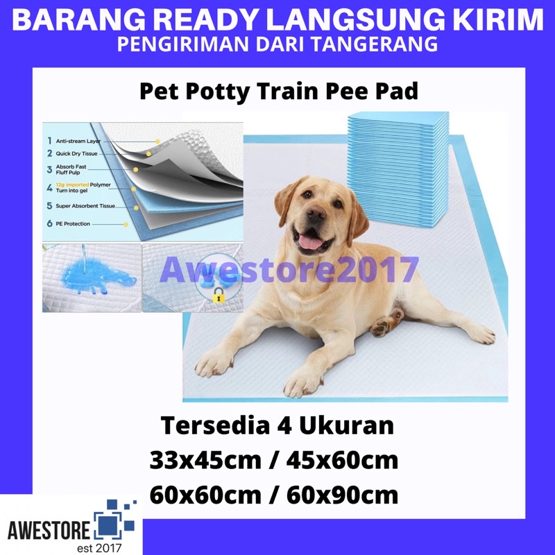 PET Perlak Alas Tatakan Potty Train Pad Pee Poo Anjing Kucing Dog Cat