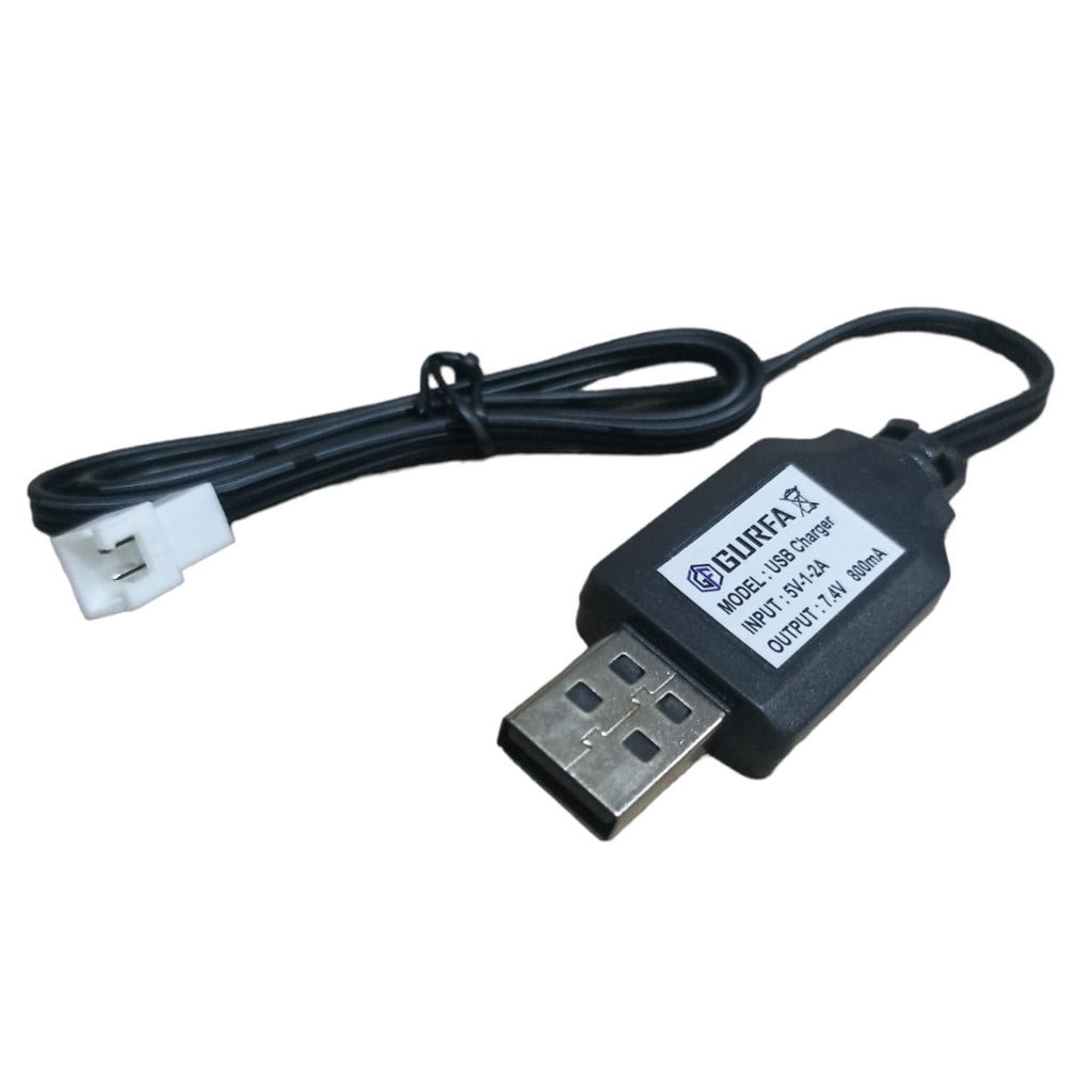 Kabel USB / Kabel Charger /Kabek Casan Konektor JST XH 2 PIN 7.4V Panjang Kabel 60cm