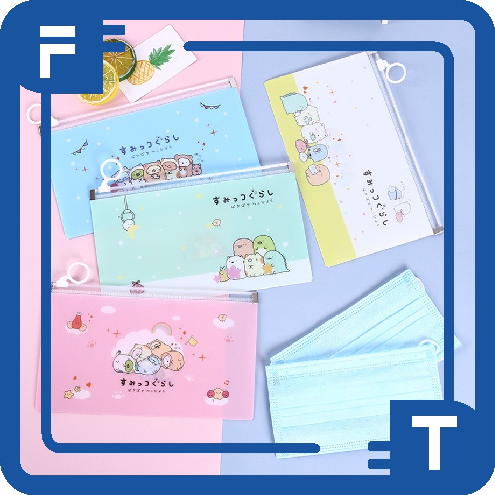 FT Kotak Masker Karakter Lucu Tempat Penyimpanan Masker Berbahan Plastik Transparan R597