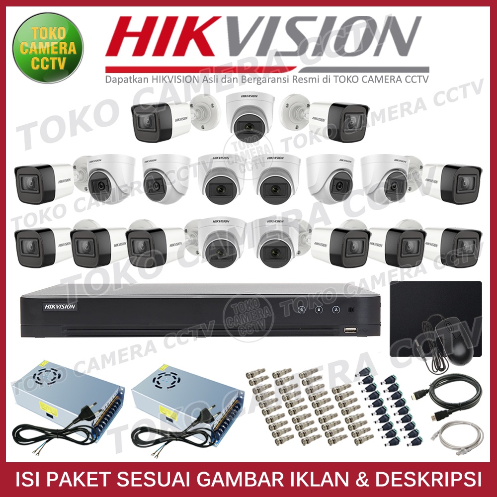 PAKET CCTV HIKVISION 2MP 32 CHANNEL 19CAMERA