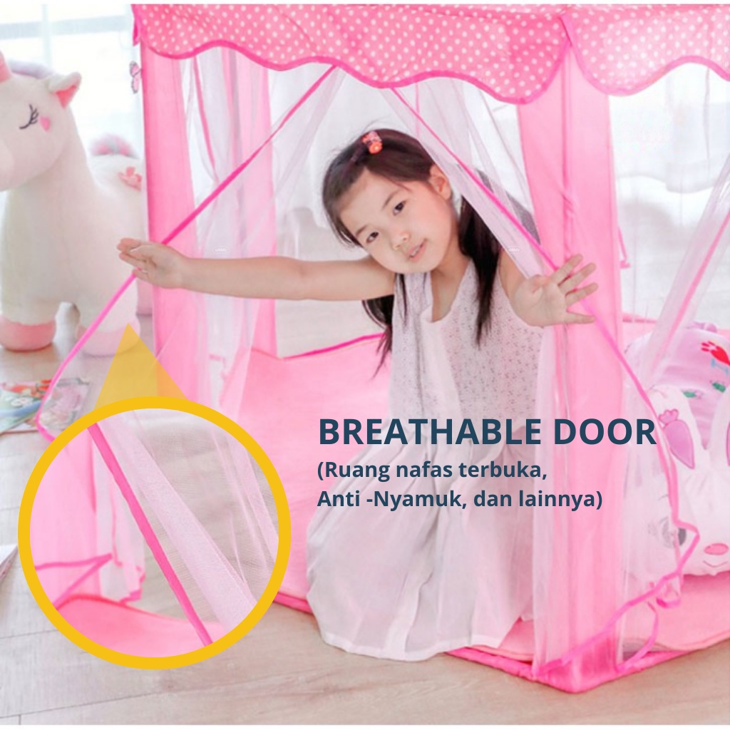 KIDDAILY TENDA ANAK TENDA MAINAN ANAK TENDA BAYI PRINCESS LUCU KASTIL MAINAN ANAK INDOOR OUTDOOR PORTABLE KD