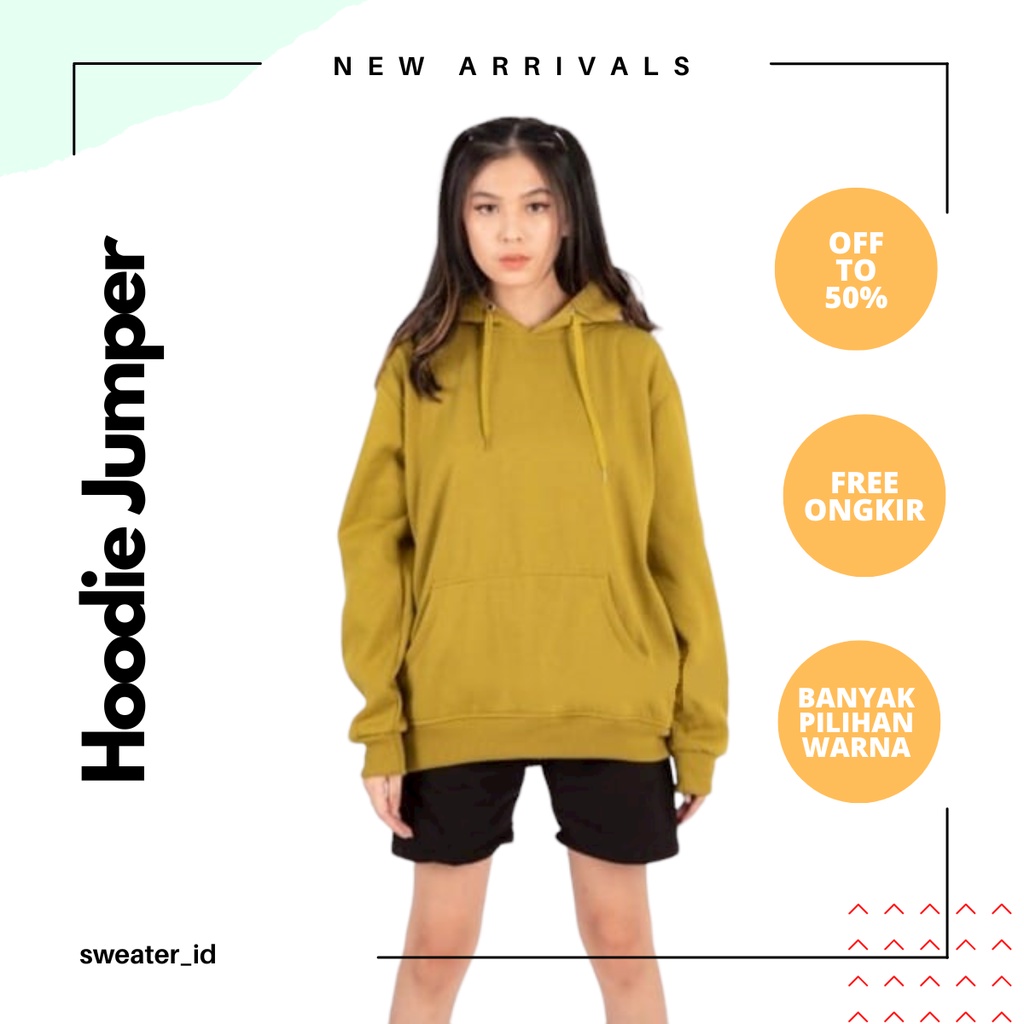 SWEATER_ID Hoodie Jumper Green Lime Polos Pria Wanita Fleece Tebal Premium Termurah