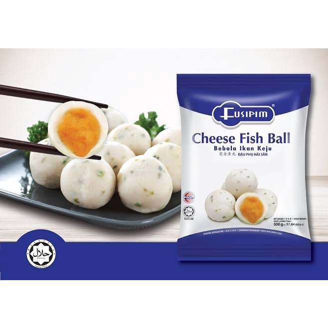 Bakso Ikan Keju Seafood Fusipim Cheese Fish Ball 400gr Frozen Food Import Malaysia