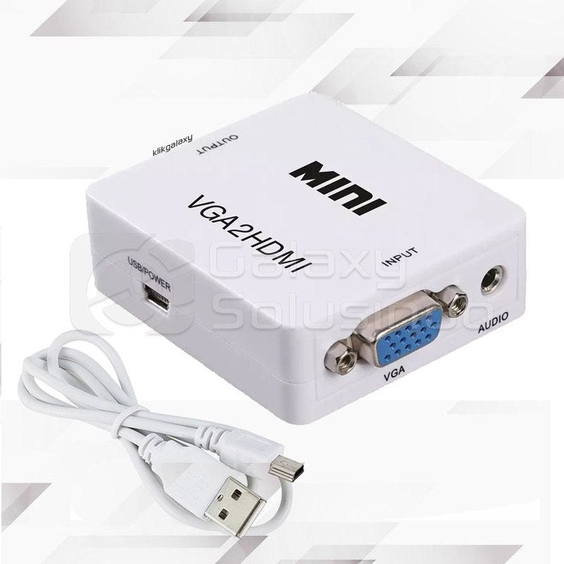 Converter Mini VGA To HDMI with 3.5mm Audio