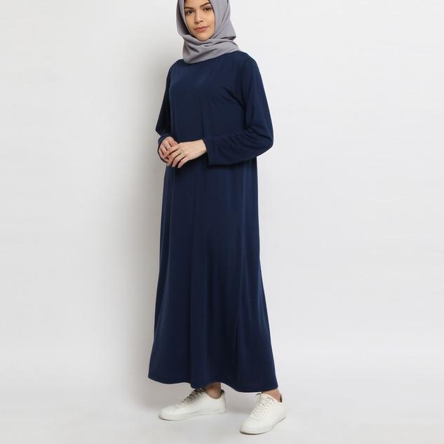 Nzinga MANSET GAMIS DALAMAN GAMIS GAMIS MUSLIM POLOS - Hitam