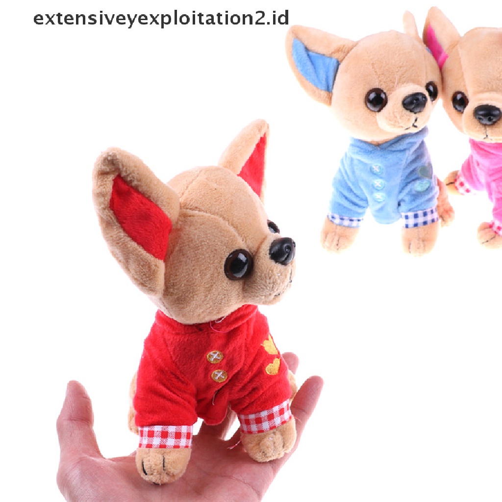 1 Pc Mainan Rompi Anjing Chihuahua Bahan Plush Ukuran 17CM Untuk Hadiah Natal Ulang Tahun Anak