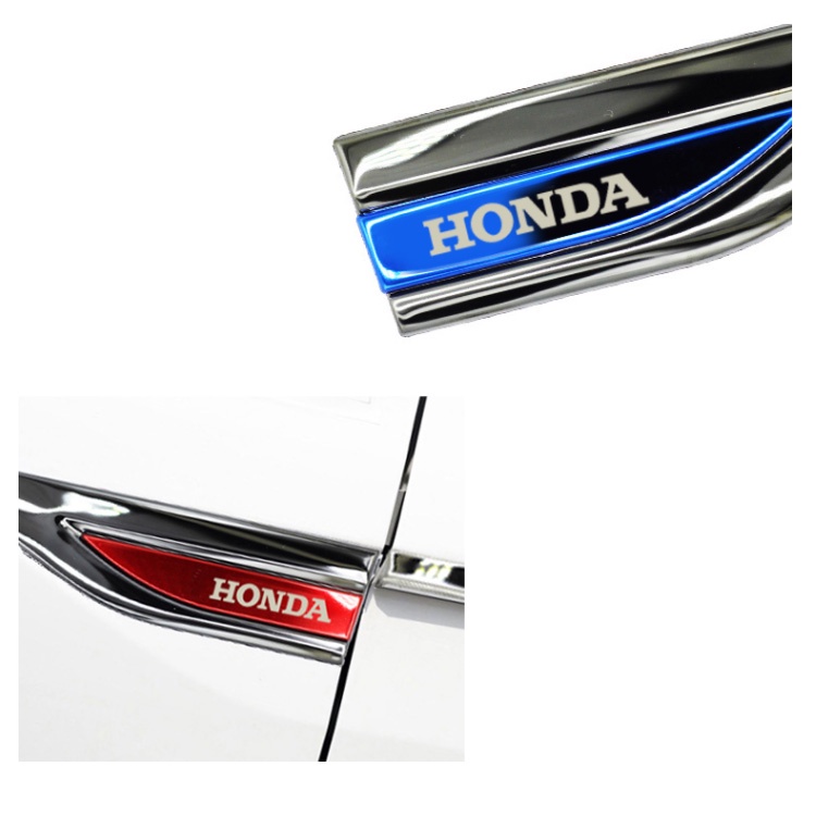 Stiker Label Samping Fender Mobil Honda City Civic Jazz Accord HRV HR-V BR-V CRV Brio Bahan Stainless Steel