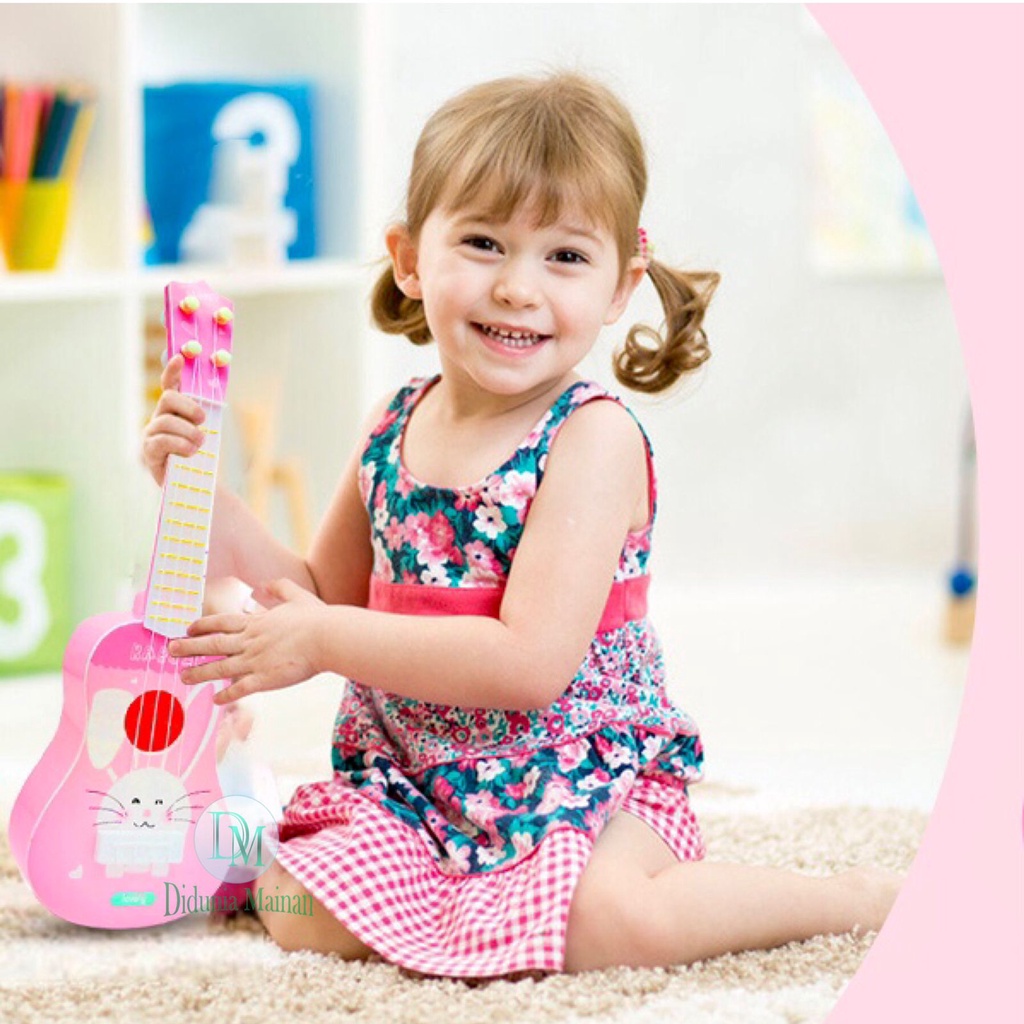 Mainan edukasi anak alat musik petik gitar ukulele musical instrument