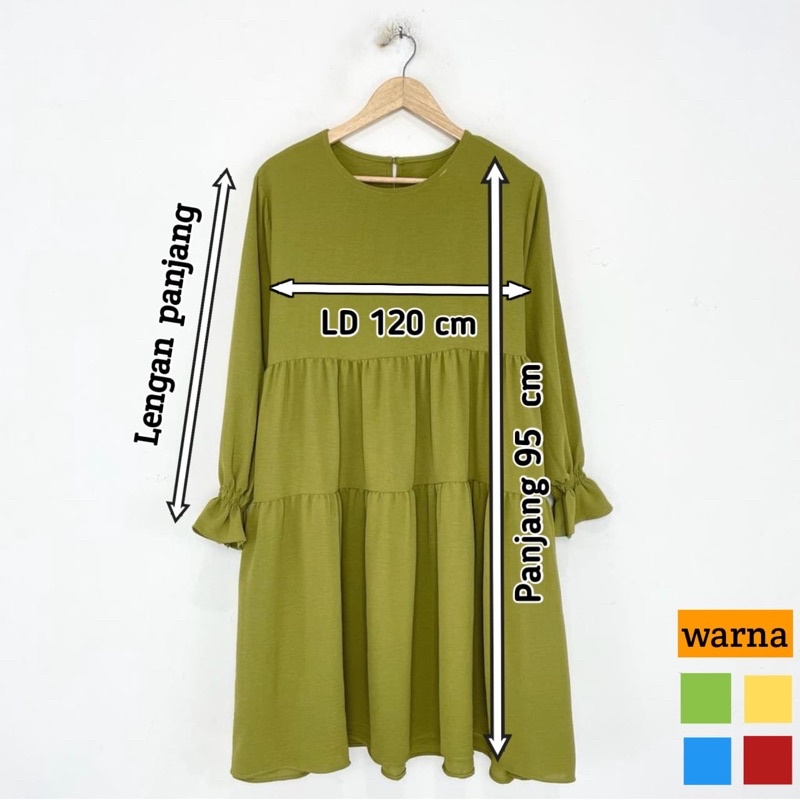 fazza tunik balqis polos / tunik polos / tunik