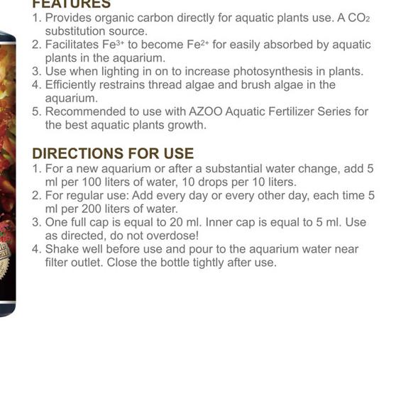 AzooPlus Carbon Plus 120ml Carbon Dosing Aquascape