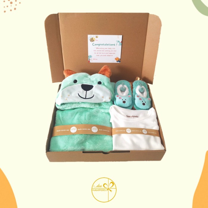 

(COD) Baby Hampers / Kado Lahiran Bayi / Baby Gift / Paket Baby Warm Selimut - Toska