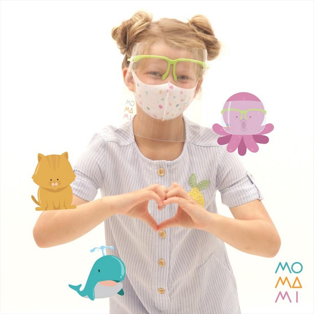 MoMaMi Comfi Face Glasses Shield Sticker FaceShield Green