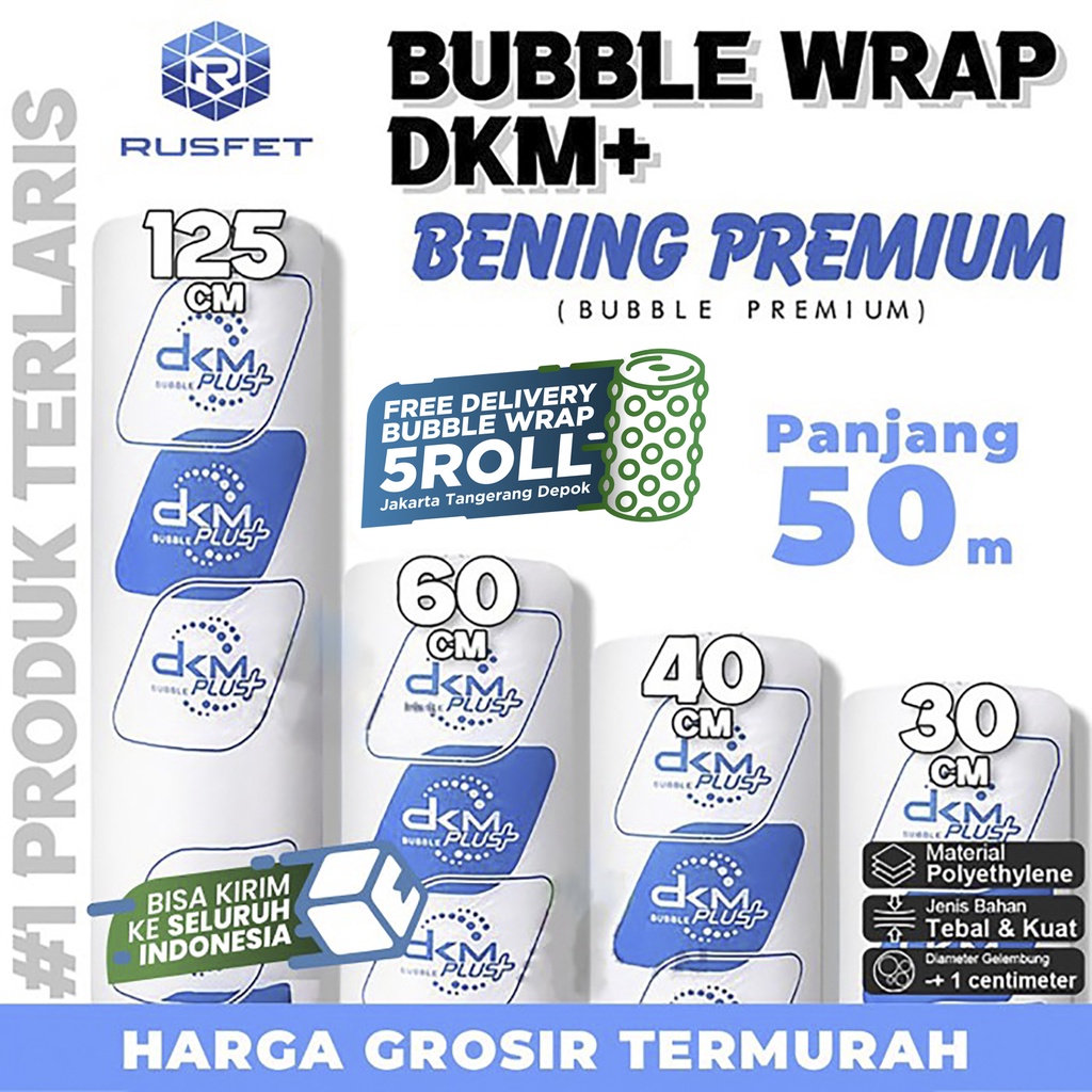 

Plastik Bubble Wrap 50meter BENING PREMIUM DKM PLUS Bubblewrap TERMURAH / ROLL