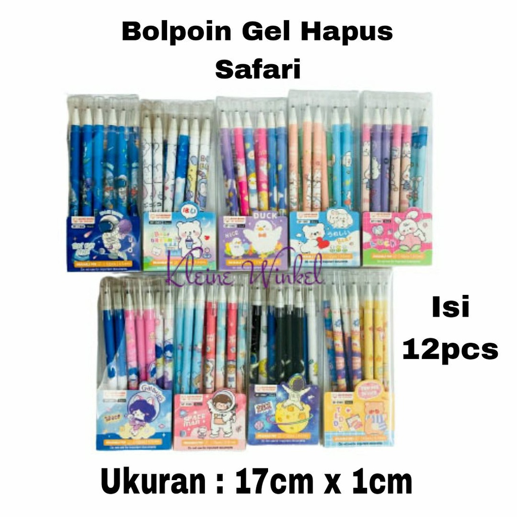 

Bolpoin Gel Hapus Safari 0.5mm isi 12pcs