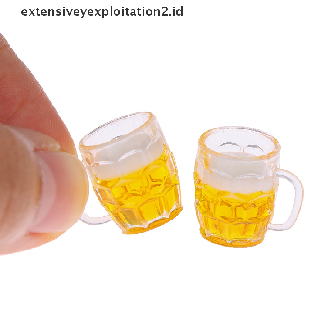 1pc Mainan Miniatur Gelas Bir Skala 1: 12 Untuk Aksesoris Dapur Rumah Boneka