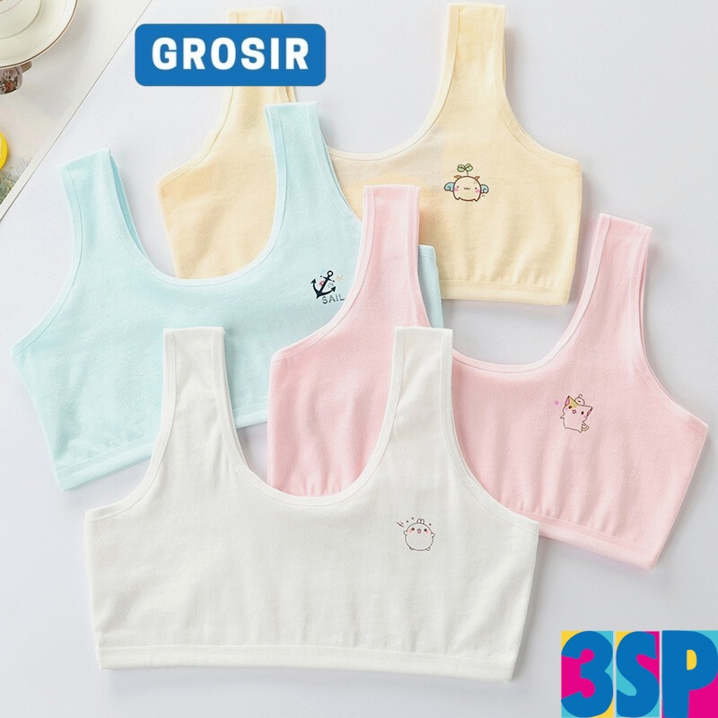 3SP | UWR72 Miniset Anak Pakaian Dalam Anak Perempuan Bra Remaja Bahan Katun Bra Anak